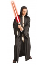 Costume + capuche adulte robe Jedi™ noire - Taille Unique