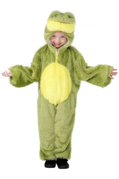 Costume de grenouille sauteuse jaune avec capuche pour enfants